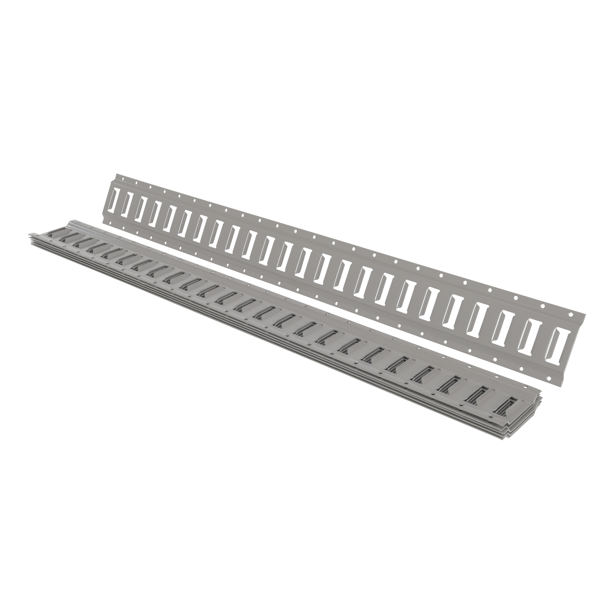 Vestil E-Track - 49in. x 6in., Steel Construction, Powder Coat Finish, Model# E-TRK-4-GY-6PK
